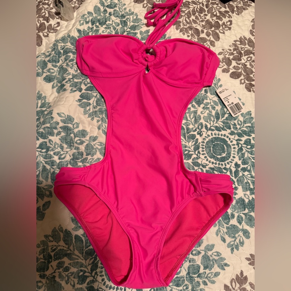 Pink Cutout Swimsuit